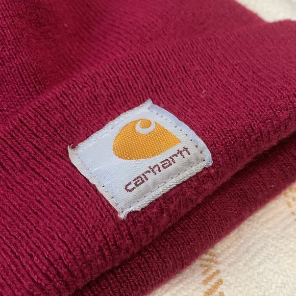 Carhartt Acrylic Knit Cuffed Pink Beanie Cap Hat One Size - Picture 3 of 6